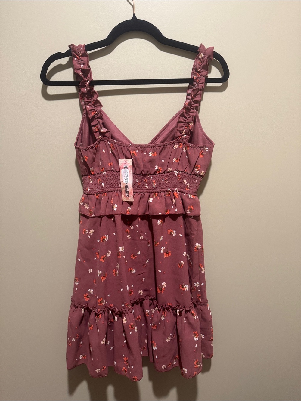 Mauve Floral Ruffle Sundress, Size Small. NWT. - Picture 2 of 4